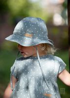 Solhatt baby/barn mint med vita prickar 4mån - 2år UV skydd
