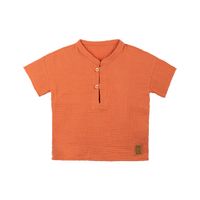 Tunika tröja kortärmad för barn eko muslin -Papaya 110-116cl