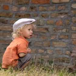 Tunika tröja kortärmad för barn eko muslin -Papaya 110-116cl