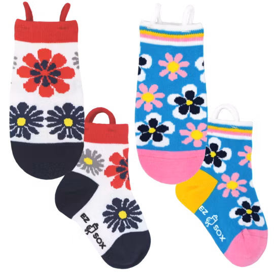 Barnstrumpor mönstrade med blommor - Ezsox