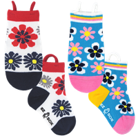 Ezsox barn strumpor - Blommiga 2-pack (31-34) med halkskydd