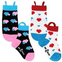 Ezsox barn strumpor - Hjärtan 2-pack (31-34) med halkskydd