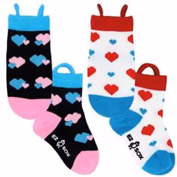 Ezsox barn strumpor - Hjärtan 2-pack (31-34) med halkskydd