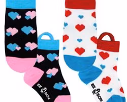 Ezsox barn strumpor - Hjärtan 2-pack (31-34) med halkskydd
