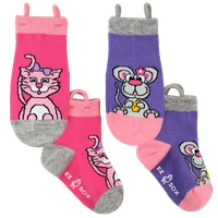 Ezsox barn strumpor - Katt & Mus 2-pack (19-34) med halkskydd