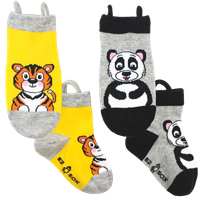 Ezsox barn strumpor - Tiger/panda 2-pack ( 31-34) med halkskydd