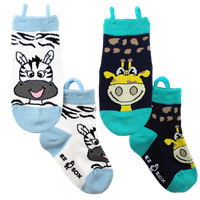 Ezsox barn strumpor - Zebra & Giraff ( 31-34) med halkskydd