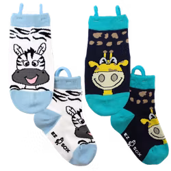 Ezsox barn strumpor - Zebra & Giraff ( 31-34) med halkskydd