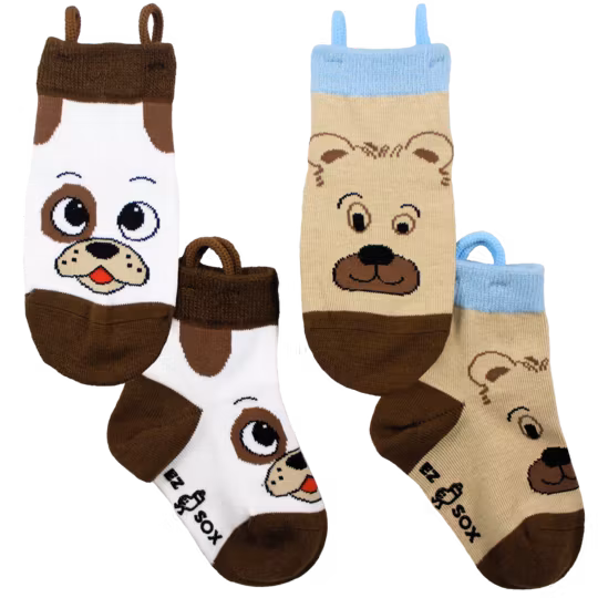 Barnstrumpor Ezsox hund och björn
