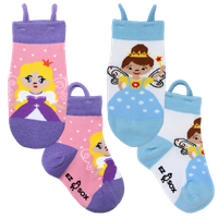 Ezsox barn strumpor - Älva o Prinsessa 2-pack (31-34) med halkskydd