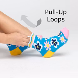 Ezsox barn strumpor -Fjäril/Nyckelpiga 2-pack (19-34) med halkskydd