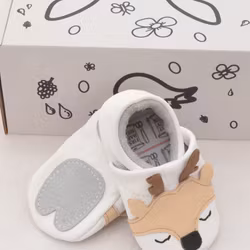 Mockasiner till baby i skinn - rådjur 3-9mån