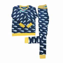 Pyjamas 2-delad barn stjärnhimmel - 6-8år eko bomull