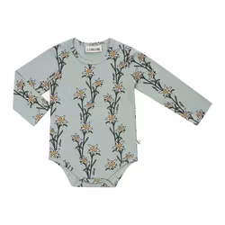 Långärmad baby Body – Isberg med edelweiss blommor 50-92cl