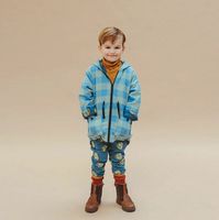 Sweatpants byxor barn – Tealblå med kompasser | Ekologisk bomull- 74-128cl