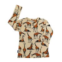 Långärmad barn T-shirt tröja mönstrad giraffer 5-8år