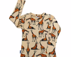 Långärmad barn T-shirt tröja mönstrad giraffer 5-8år