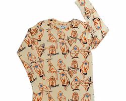 T-shirt tröja barn långärmad - Apor 1-8år eko bomull