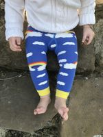 Barn strumpbyxor utan fot - Rainbow clouds - 6mån-5år