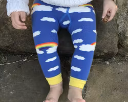 Barn strumpbyxor utan fot - Rainbow clouds - 6mån-5år