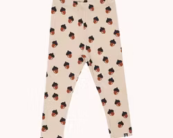 Leggings barn – Sand med ekollon | Våfflad bomull - 50-116cl