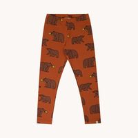 Leggings baby/barn – Rostbrun med grizzlybjörnar | Ekologisk bomull 50-92cl