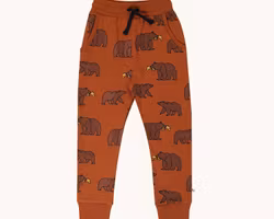 Joggingbyxor barn – Rostbrun med grizzlybjörnar 86-140cl