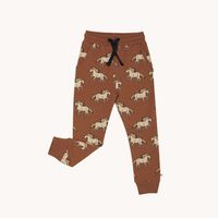Joggingbyxor baby/barn – Bruna med vilda hästar | Ekologisk bomull 62-152cl