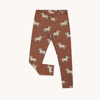 Mönstrade leggings i brun ton med vilda hästar –  50-116cl