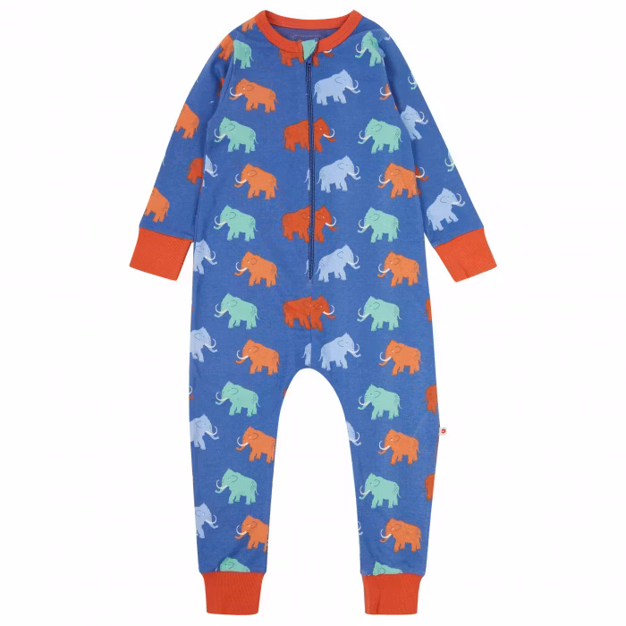 Mysig onepiece-pyjamas i ekologisk bomull – perfekt för små äventyrare!