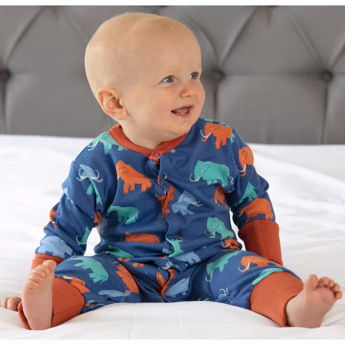 Supermjuk Ekologisk Pyjamas för Baby  – Mammutmönster