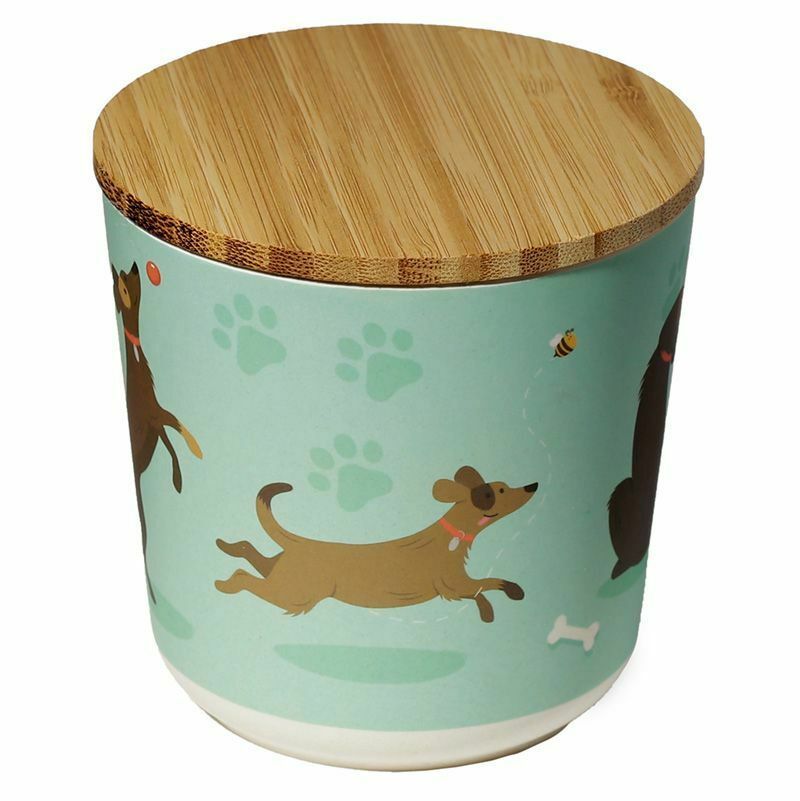 Förvaringsburk bambu med trälock small - Hund