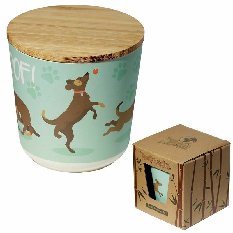 Förvaringsburk bambu med trälock small - Hund