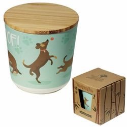 Förvaringsburk bambu med trälock small - Hund