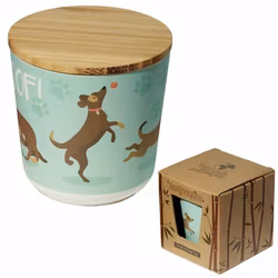 Förvaringsburk bambu med trälock small - Hund