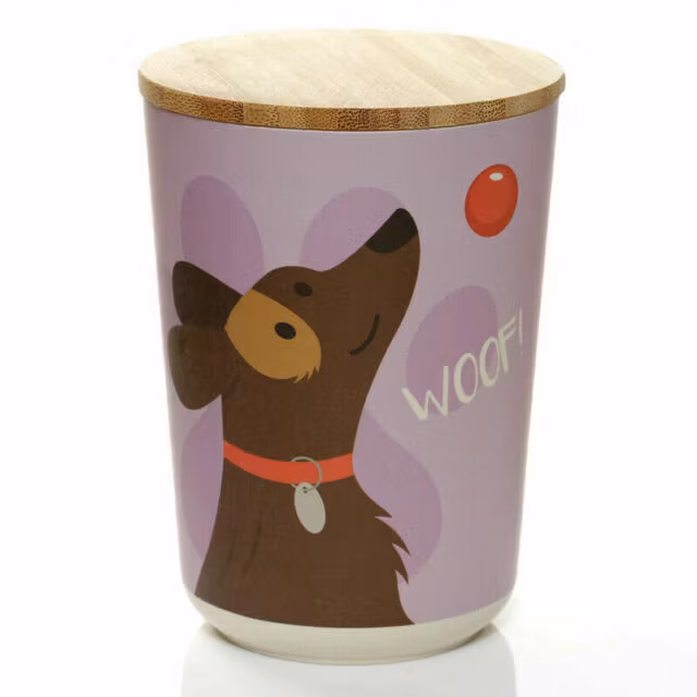 Förvaringsburk bambu med trälock Medium - Hund