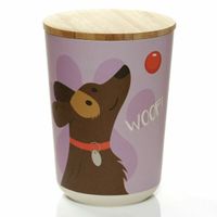 Förvaringsburk bambu med trälock Medium - Hund