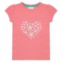 Rosa Kortärmad Barn-T-shirt i Ekologisk Bomull Sjöstjärna 2år-5år