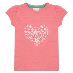 Rosa Kortärmad Barn-T-shirt i Ekologisk Bomull Sjöstjärna 2år-5år