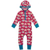 Färgglad onepiece för baby med elefanter –  nyfödd-6mån