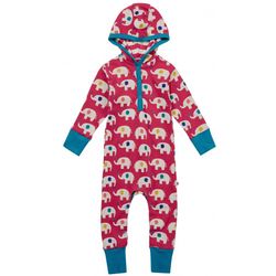 Färgglad onepiece för baby med elefanter –  nyfödd-6mån
