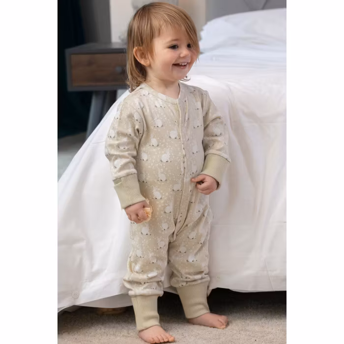 Babypyjamas - bomullssvans med kaninmönster  0-24mån