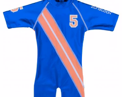 Zunblock UV-dräkt baby/barn - blå/orange 74-92cl