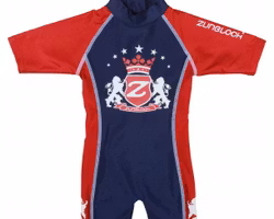 Zunblock UV-dräkt baby/barn - lion röd/blå 74-92cl