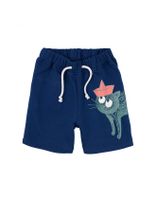 Shorts kortbyxor baby marinblå- GOTS bomull 12-18mån