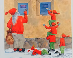 Skämtsamt julkort dubbla - 12st