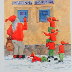 Skämtsamt julkort dubbla - 12st