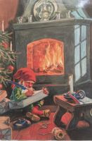 Julkort enkla stora, sittande tomte - 20st