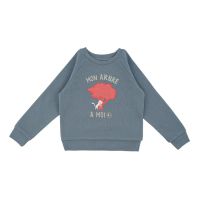 Sweatshirt tröja barn blå - Krama träd - 24mån, 3år ekologisk bomull