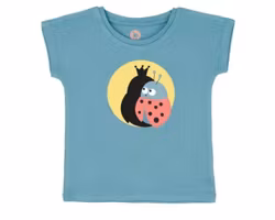 T-shirt tröja för barn kortärmad blå - Queen ladybug 86-102cl ekologiska barnkläder